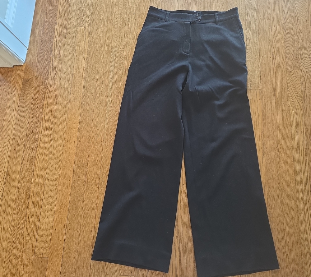 💙French Classic Wide-Leg Black Women's Pants